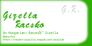 gizella racsko business card